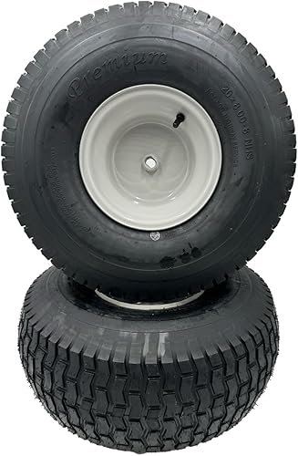 Juego de 2 neumáticos y rueda para cortacésped gris oscuro de 20 x 800 - 8 pulgadas eje de 34 pulgadas cubo de 290 pulgadas compatible con la parte