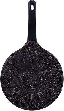 Serenk Fun Cooking Gülen Yüz Alüminyum Döküm Granit Kaplama Pankek Tava 26 cm