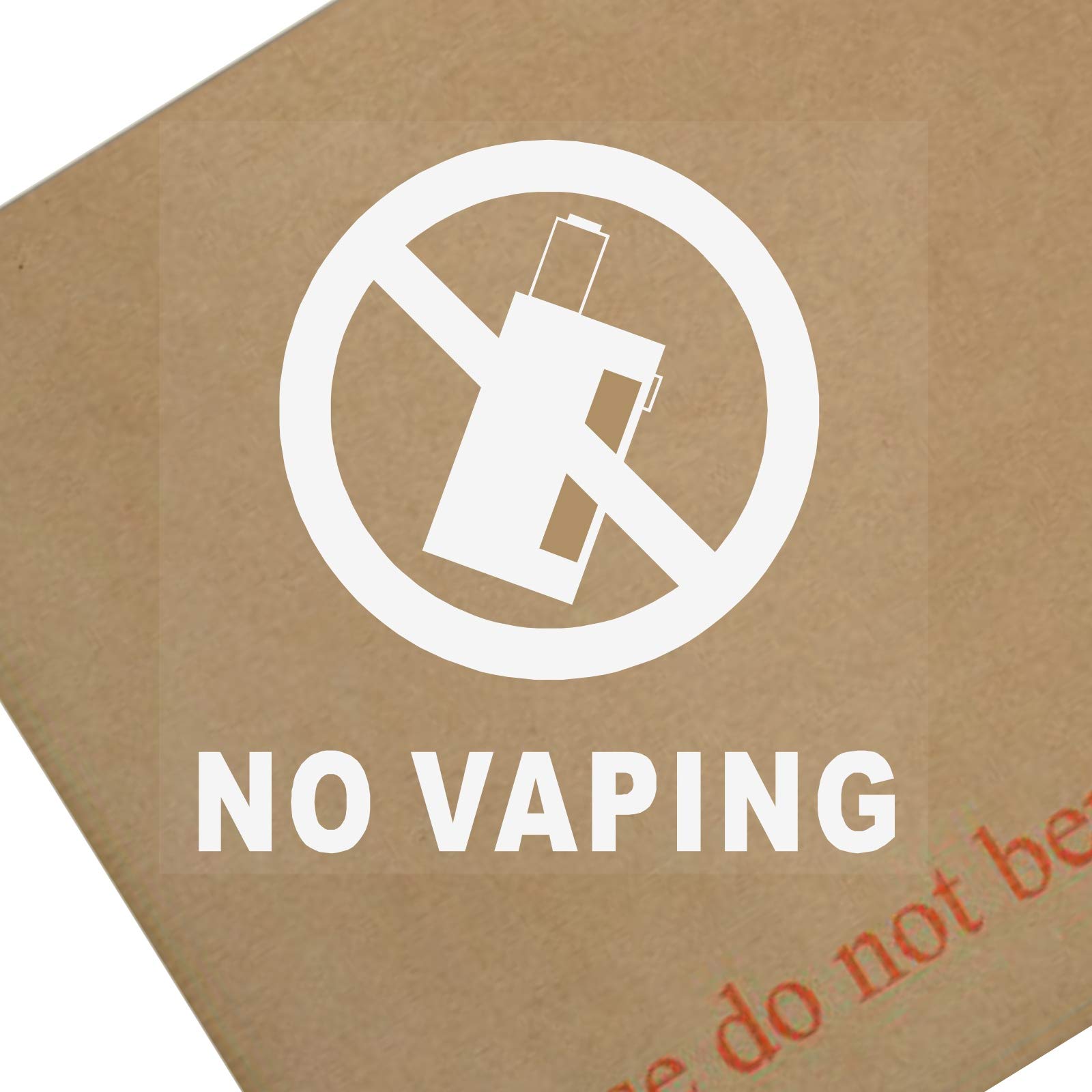 6 x No Vaping-Internal-with Text,Self Adhesive Warning Stickers-Bottle Logo-Health and Safety Sign,White,Clear,Vape,Juice,Coil,Machine