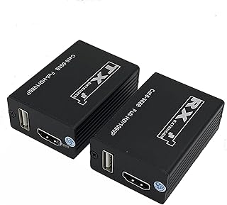 KVM Extender HDMI RJ45 30M 1080P HDMI KVM Extender With USB over Cat6 5E LAN Network Ethernet Extender For PS5 TV PC laptop HDTV (30M)