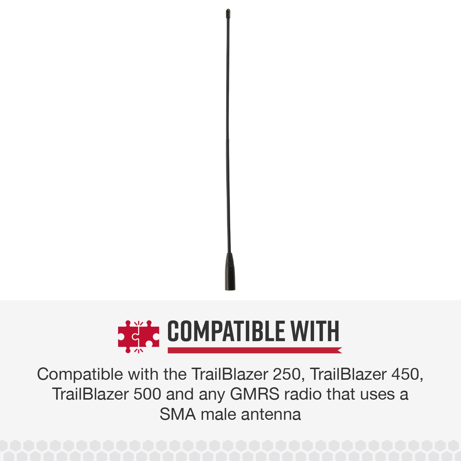 Cobra GMRS Antenne à gain élevé pour radios bidirectionnelles – Portée étendue de 38,1 cm + 3 dBi Antenne fouet à gain élevé pour radios portables GMRS et talkie-walkie