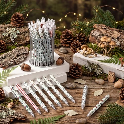 Image of Jetec 108 Pcs Back to School Woodland Animal Pens Ballpoint Pens Sets Aesthetic Retractable Office Gift for Student Teacher Writing Journal Notepad Desk Decor for Baby Shower Women Staff Coworker