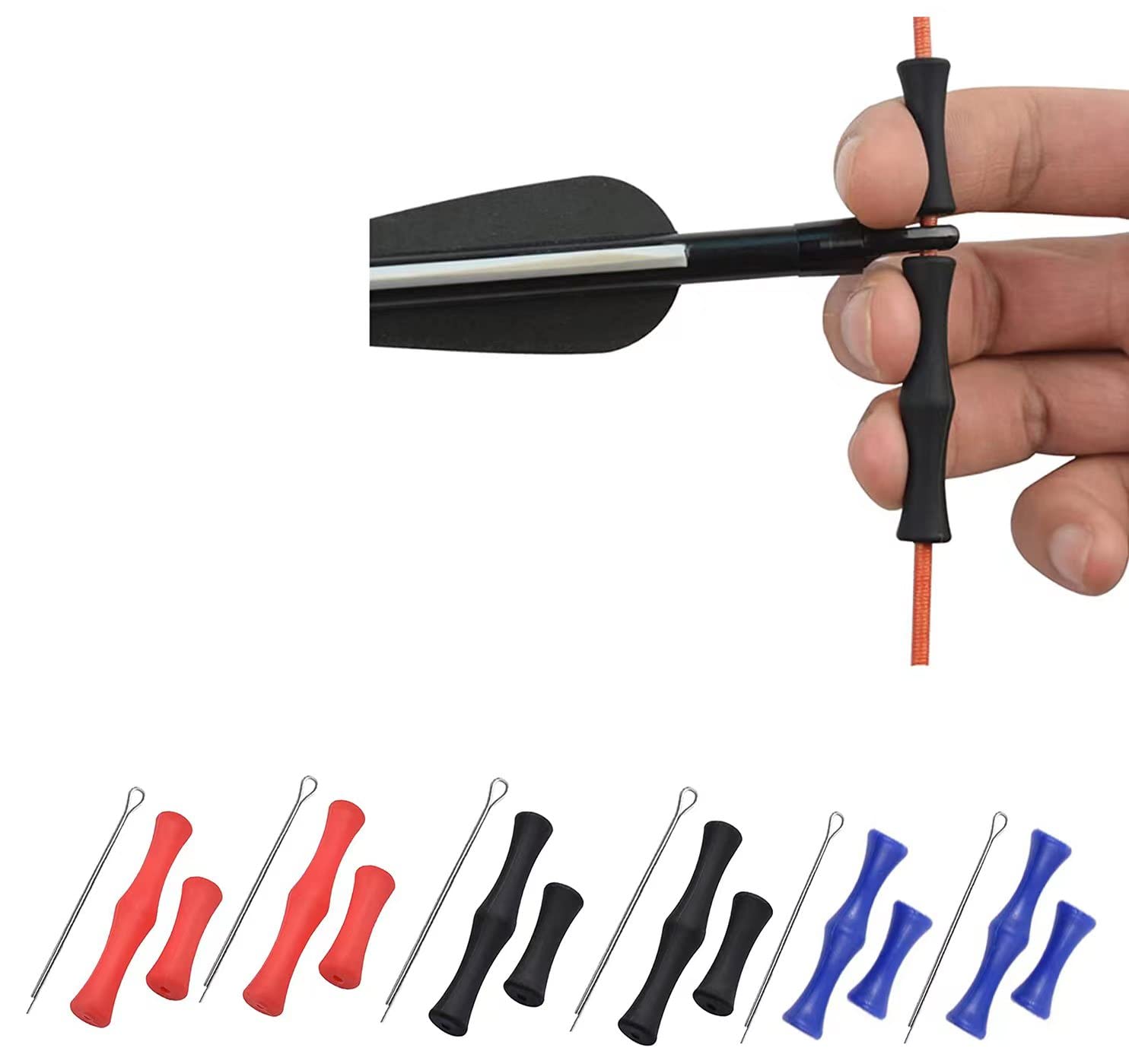 Bowstring finger protectors,6 pairs finger protectors bow silicone archery finger Archery Finger Guard archery finger protection shooting hunting bow string protection finger protection