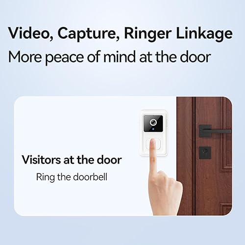 Miniatura 8 de Timbre de puerta inalámbrico, timbre de puerta seguro con cámara sin suscripción, visión nocturna WiFi y timbre de audio bidireccional inalámbrico,