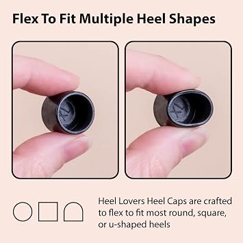 Heel Lovers Protective Heel Caps, 5 Pairs for Womens High Heels (Black)