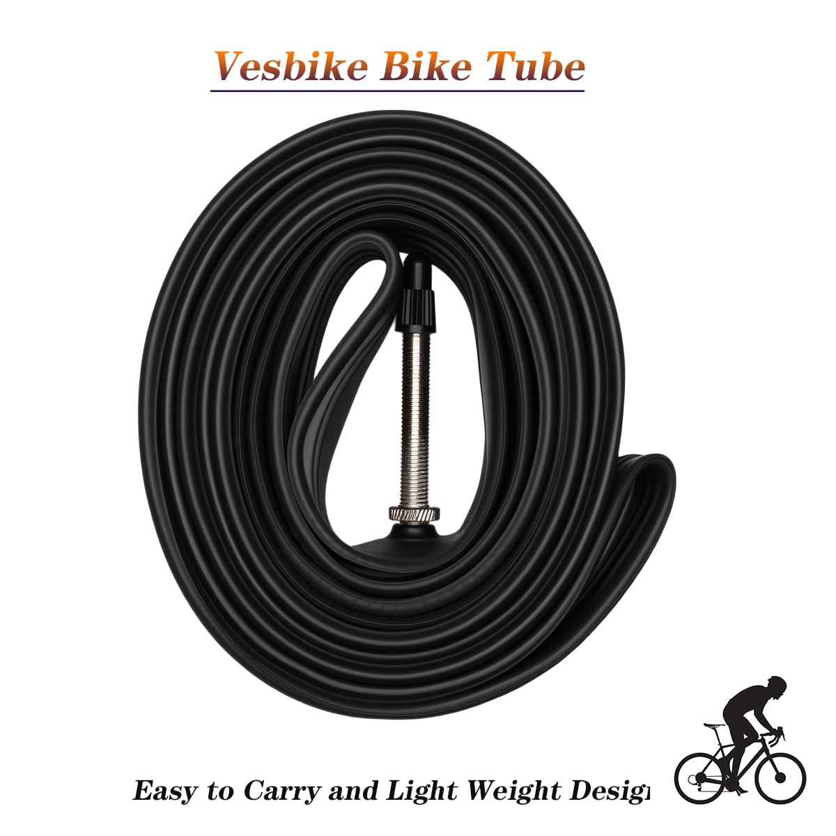Lot de 2 chambres à air pour vélo de route avec 2 démonte-pneus en caoutchouc butyle de qualité supérieure - Valve Presta - 700 x 38 C/700 x 40 C