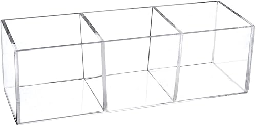 dedoot Organizador de cajones de acrílico, organizador de maquillaje transparente de 3 compartimentos y almacenamiento pequeños organizadores de