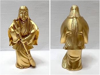 Amazon.co.jp: 豪華金彩 金属工芸 高砂人形 竹翁斎作雅 翁と媼 尉 姥