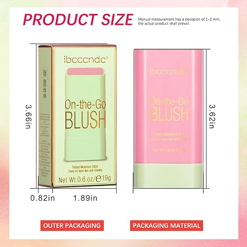 Miniatura 7 de Barra de rubor para mejillas y labios, rubor sobre la marcha, tinte sólido hidratante para mejillas, barra de maquillaje multiusos para tonos