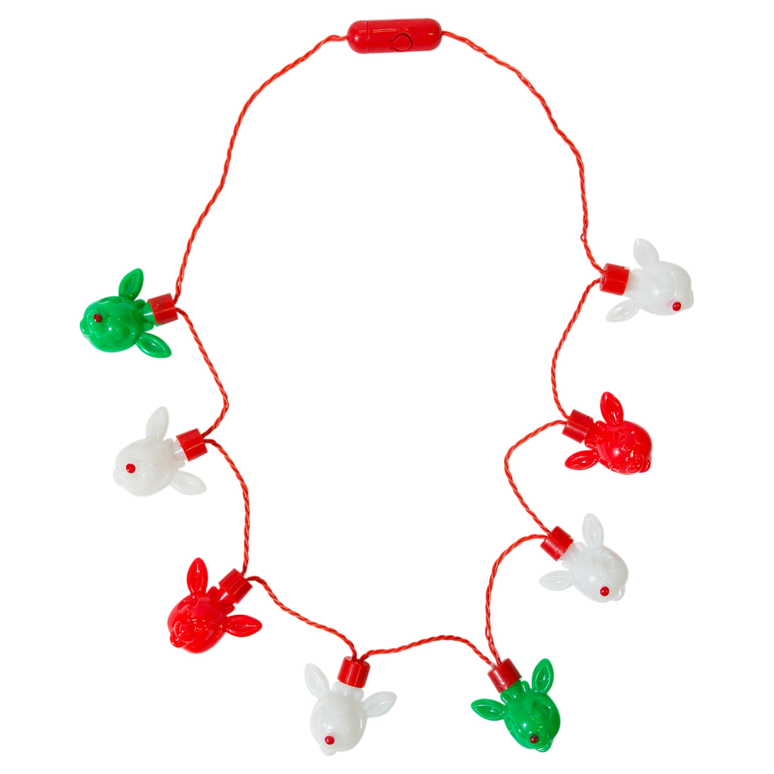 LUV HER Rudolph the Red Nosed Reindeer Christmas Light Up Holiday Necklace, Ages 3+