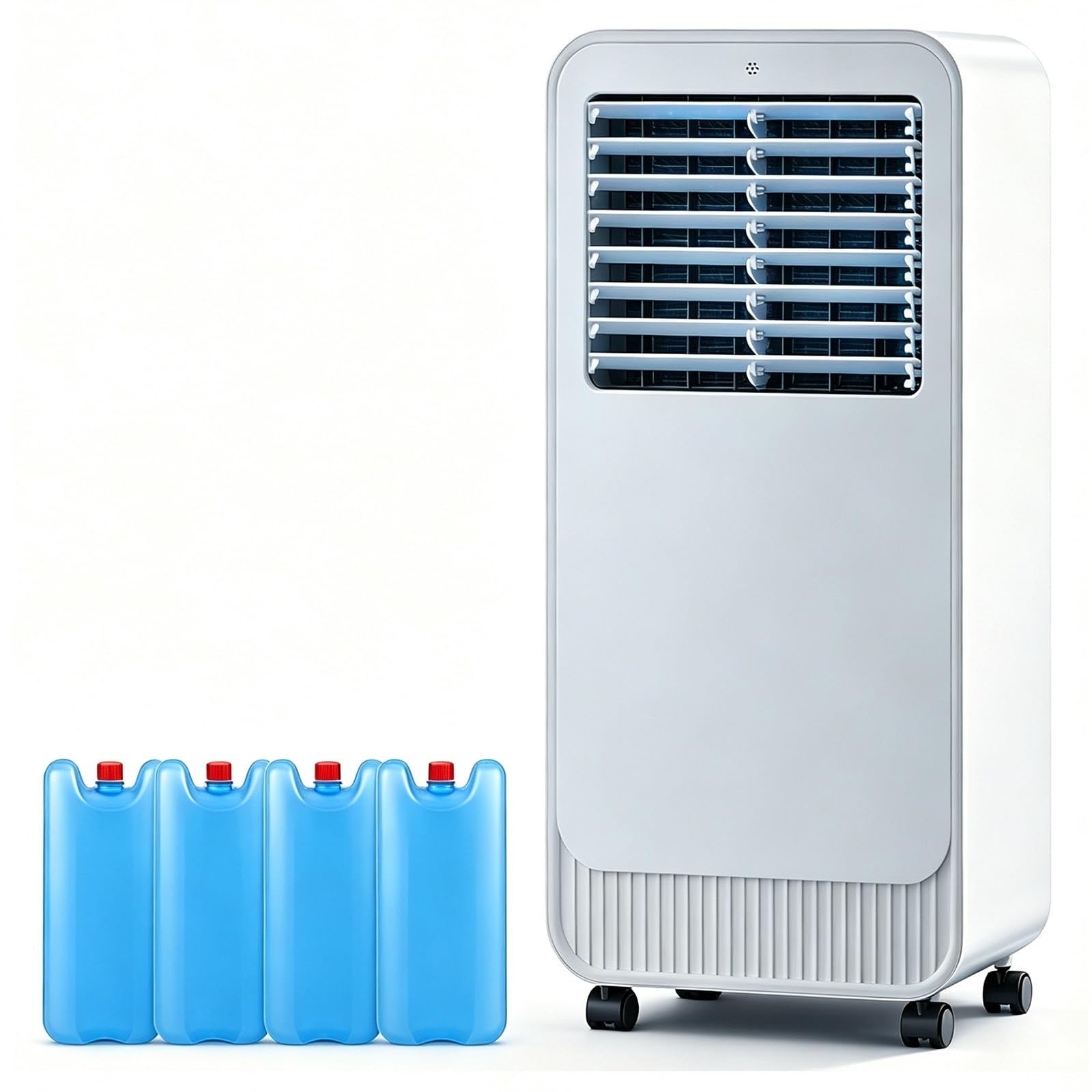 BeiJingYZ Swamp Cooler, Evaporative Air Cooler with 4 Ice Packs, Windowless Portable Air Conditioner with 11 L/2.9 Gal Water Tank, 12-Hour Timer, 17x11x31 in