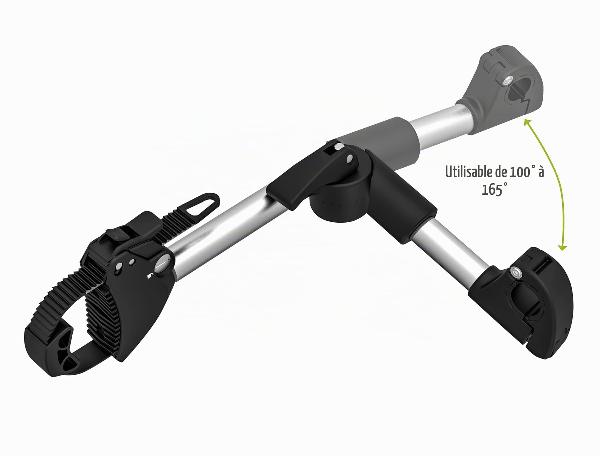 EUFAB 11248 Support de Cadre à Sangle réglable 40 cm, Noir/argenté