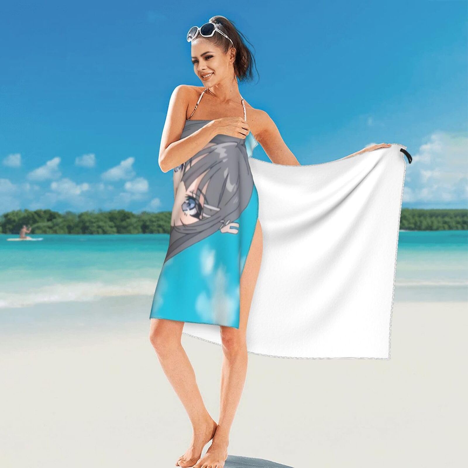 Amazon｜タオル バスタオル 青春ブタ野郎 桜島麻衣 パレオ ビーチ