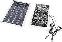 Vista 9 de Kit de ventilador de panel solar, kit de ventilador doble, ventilador solar ambiental para mascotas, energía solar, portátil, para gallineros