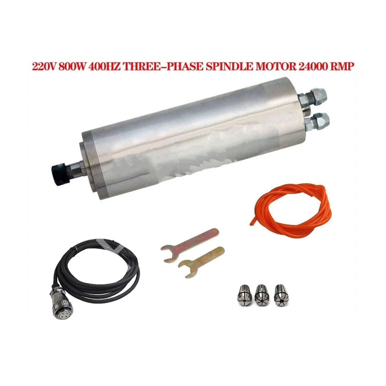 KACOME CNC Spindle 220v AC Spindle Motor 800W 5A ?65×195MM ER1124000rpm Water-Cooled Spindle Motor 4 Bearings THD-65-800C