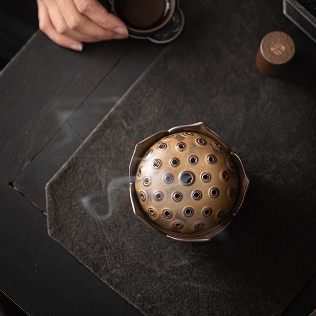 Incense Stick Holder Incense Burner, Antique Ceramic Lotus Core Sandalwood Incense Holder Tea Ceramony Buddhist Hall Meditation Ornaments Incense Holder for Sticks