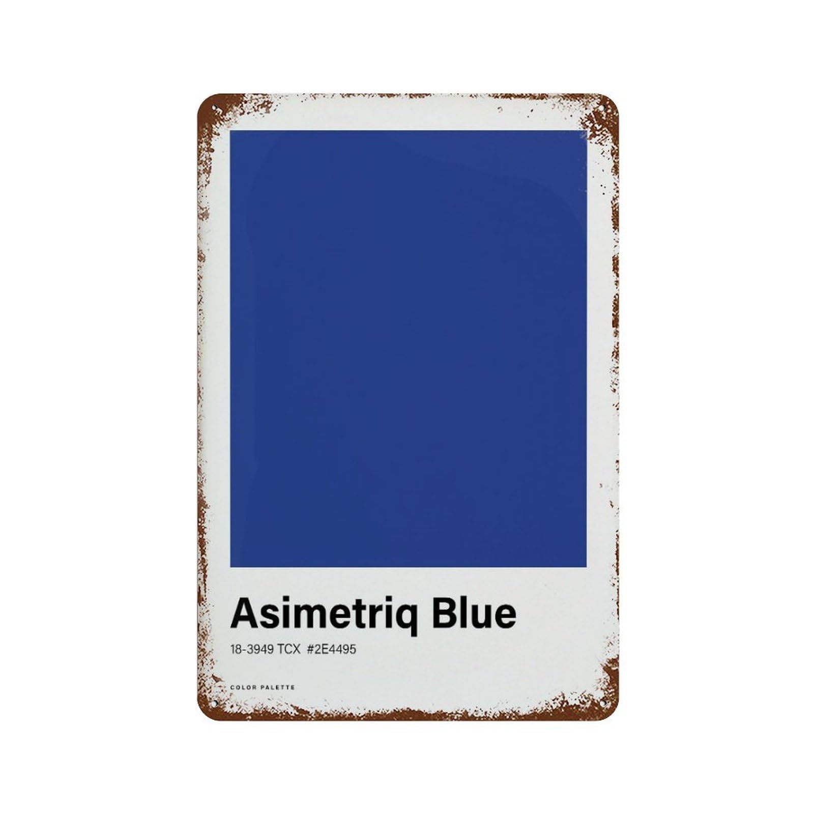 xiaoxiaoshen Asimetriq Blue Color Palette Minimalist Home Decor Wall Decor Art Metal Tin Poster Modern Home Decor Art Home Bar Shop Decorations Vintage Sign 30x20cm