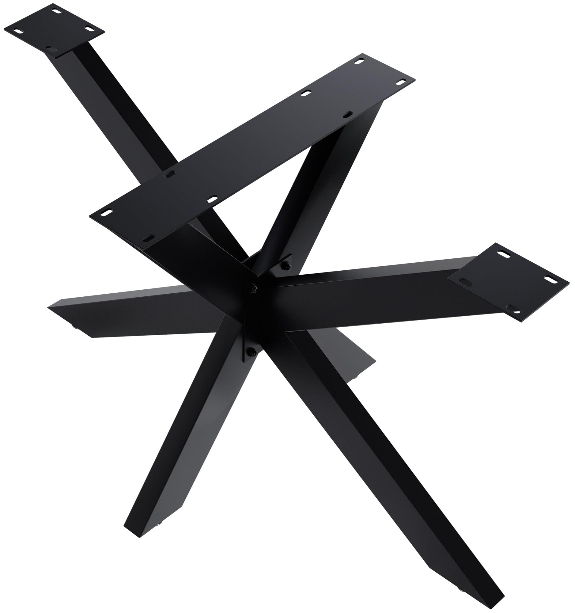 CLP Tischbeine Hardwick I Tischkufen für DIY-Tische mit Höhe 71 cm I Sternförmiges Tischgestell aus pulverbeschichtetem Stahl Farbe schwarz Größe 120x68x71 cm