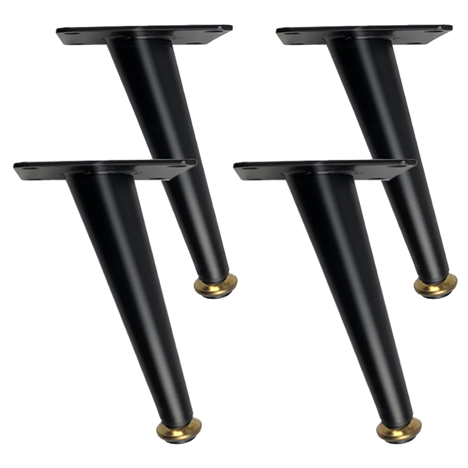 4 Piezas Pies De Muebles Negro Patas Para Muebles Ajustables Patas De Muebles De Cocina Y Bano Patas de Repuesto Cónicas Patas De Mesa 10.5 - 72.5cm Armario Sofá Patas de Soporte (35.5cm,Negro)