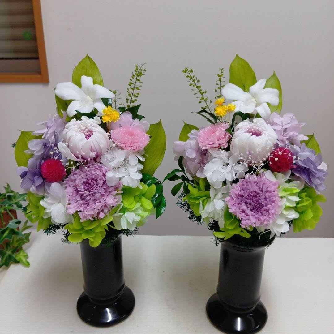 Amazon.co.jp: プリザーブドフラワー仏花 お盆 初盆 一対 供花 仏壇花