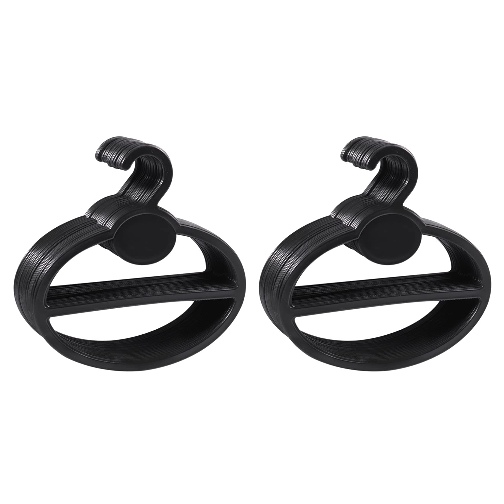 MVOSJFIE 40x Scarf Shawl Tie Holder Organizer Oval Plastic Hangers Storage Hangers Black