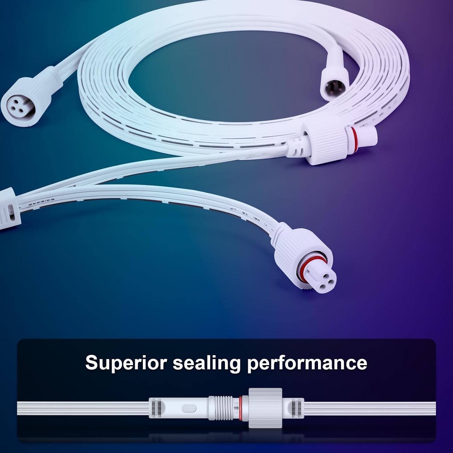 iGreely 33ft Extension Cable for Govee Permanent Outdoor Lights, Waterproof Extension Cord Compatible with Govee H705A H705B H705C H706A H706B H706C White