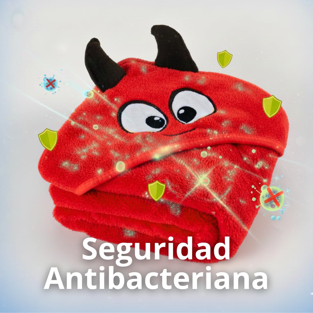 Toalla Bebe con Capucha - Capa de Baño Bebe - Albornoz Bebes talla 0 a 4 años - Regalos para Recien Nacidos Originales - Unisex de Niño y Niña - Toallas Niños Piscina y Playa - Toalla Niño Baño (Rojo)