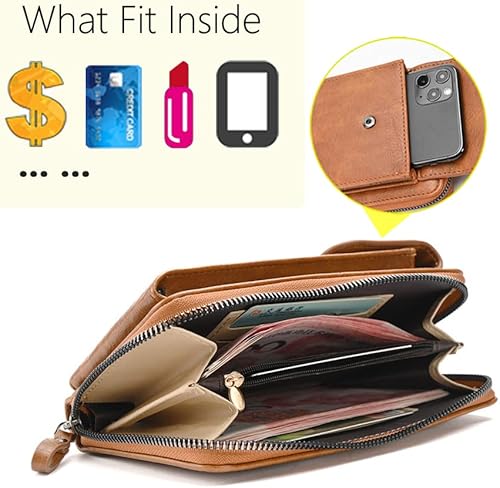 Miniatura 6 de PORT&amp;LOTUS Bolsos cruzados para mujer, monedero para teléfono celular, cartera para mujer, bolsos pequeños de piel sintética, soporte para tarjetas