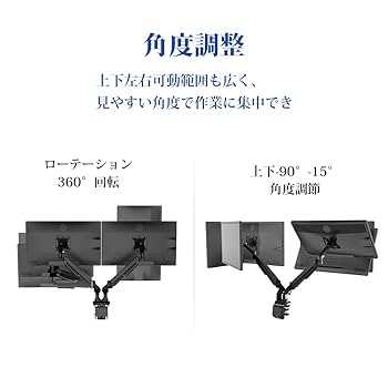 フレキシスポット　ガス圧式モニターアームF8LD(黒）モニター二面 （未開封） フレキシスポット ガス圧式モニターアームF8LD(黒）モニター二面