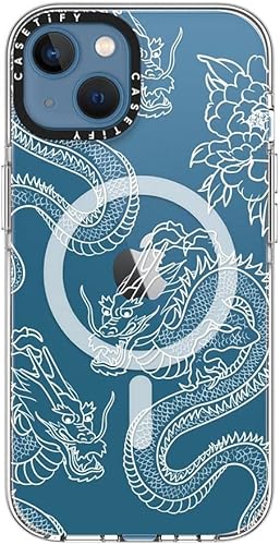 Miniatura 5 de CASETiFY Funda transparente para iPhone 13 no amarillentaprotección contra caídas de 6.6 piescompatible con Magsafe - Dragones