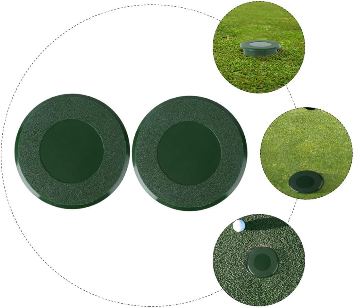 Yardwe Golfing Supplies 2pcs Putting Hole Cup Cover Golf Hole Cap Plastic Golfing Cup Accessories for Training