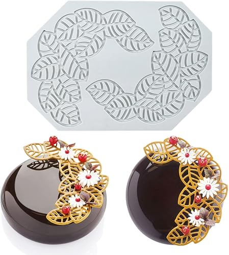 Miniatura 3 de Moldes de silicona de hojas huecas, moldes de chocolate con forma de corazón, geometría, molde de silicona 3D, molde de hojas de caramelo de