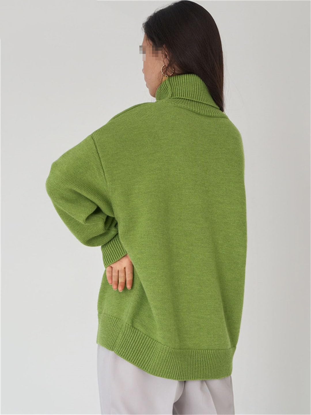 Vogrtcc Maglioni da Donna A Collo Alto in Maglia, Pullover, Maglie A Maniche Lunghe, Maglioni Larghi