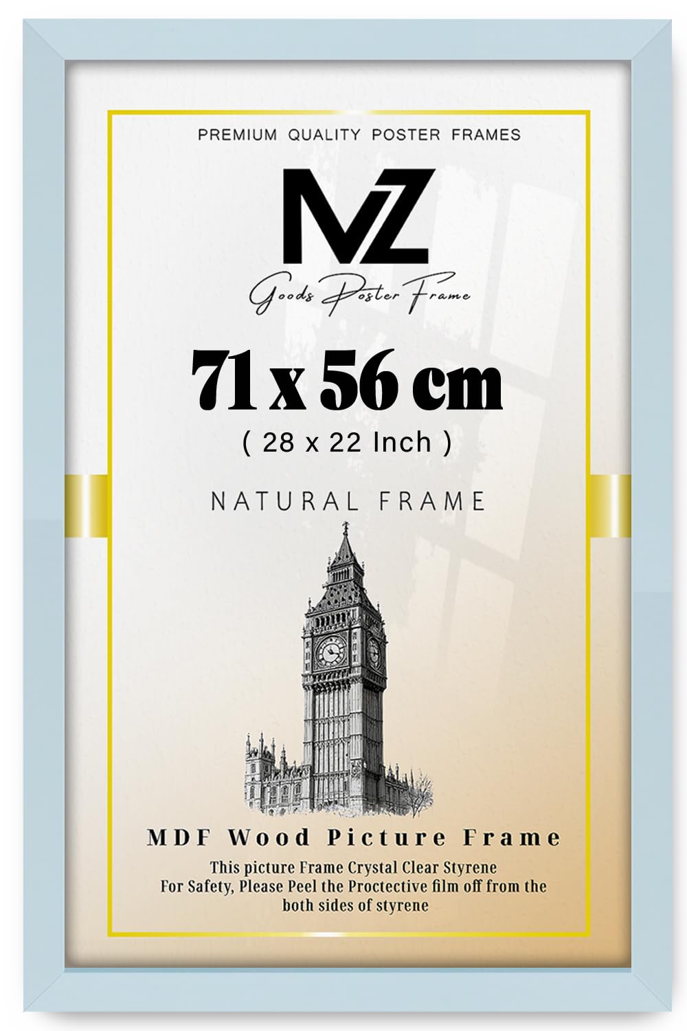 Mz Goods Light Grey | Rectangle (71 X 56 Cm) Eton Wood Frame – 28 X 22 Frame | Special Occasions 56 X 71 Cm [ ]
