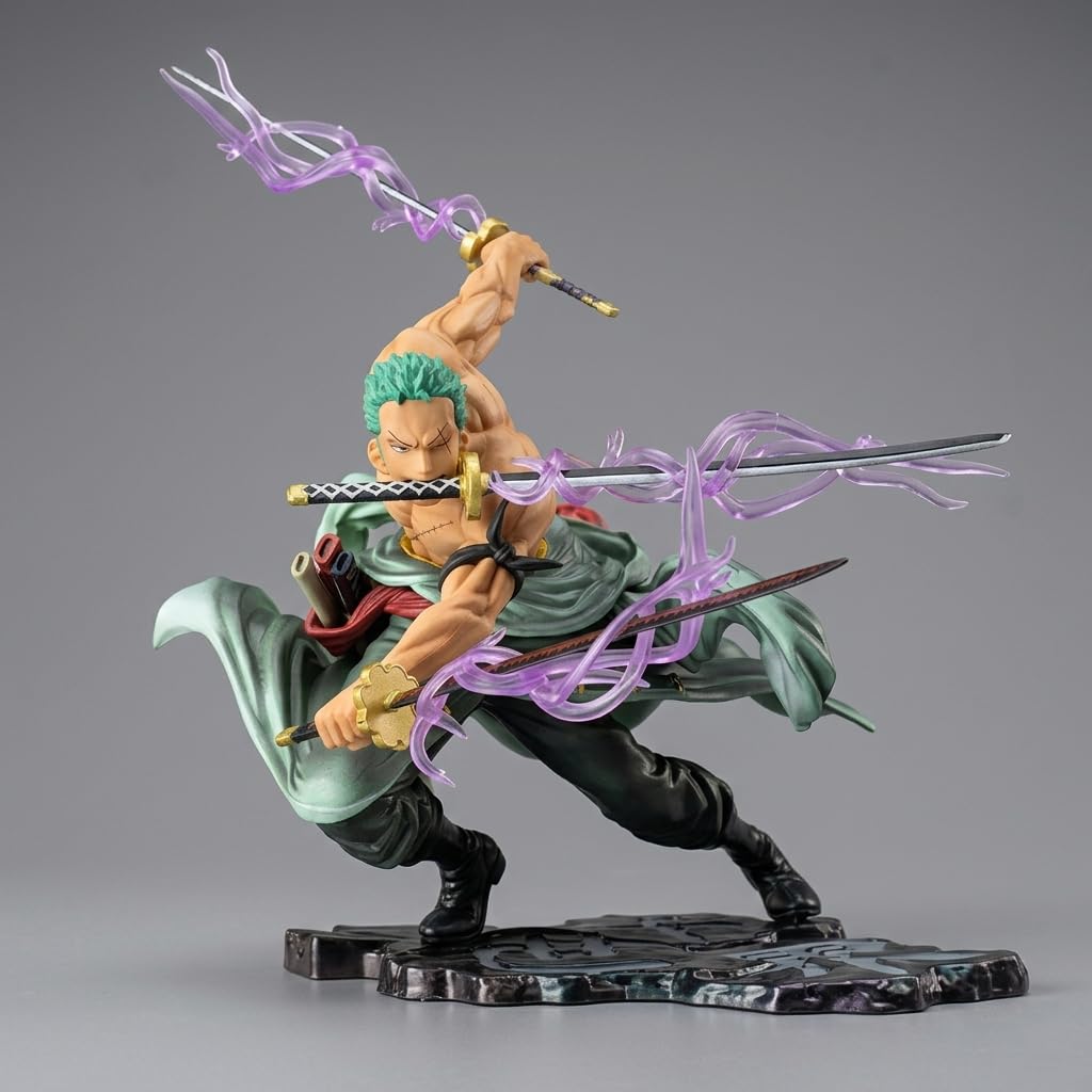 Zoro Action Figure One Piece Roronoa Zoro Battle Mode Anime PVC Figurine Three Thousand World Sword Style Model Statue Collectible Doll for Home Desk Decor Gift (Zoro)-image-41