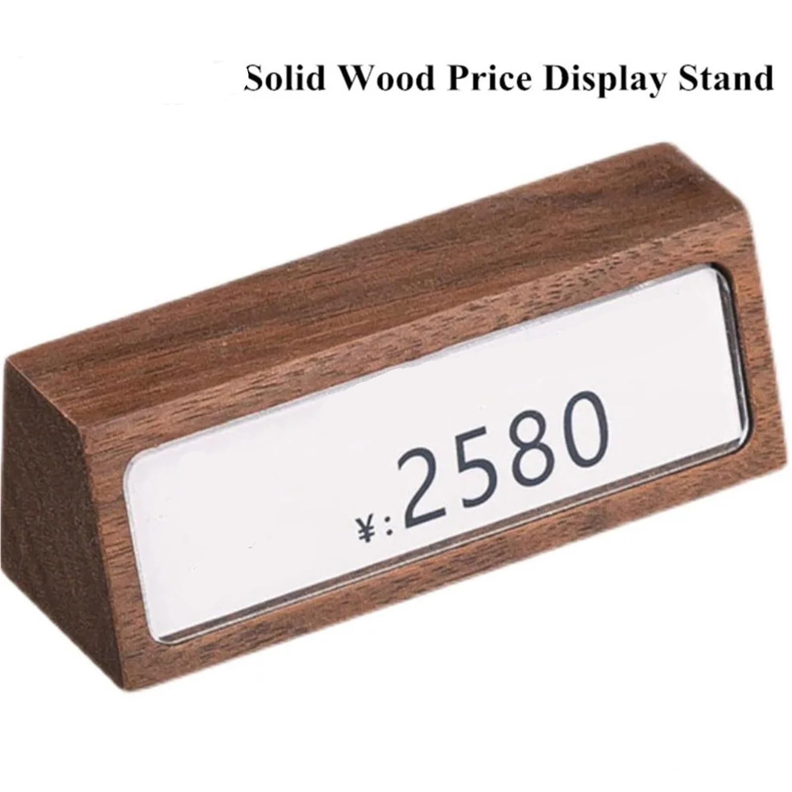 Lot de 6 mini supports d'étiquettes de prix en bois pour affichage et organisation pour magasin de détail (bois de sapelli)