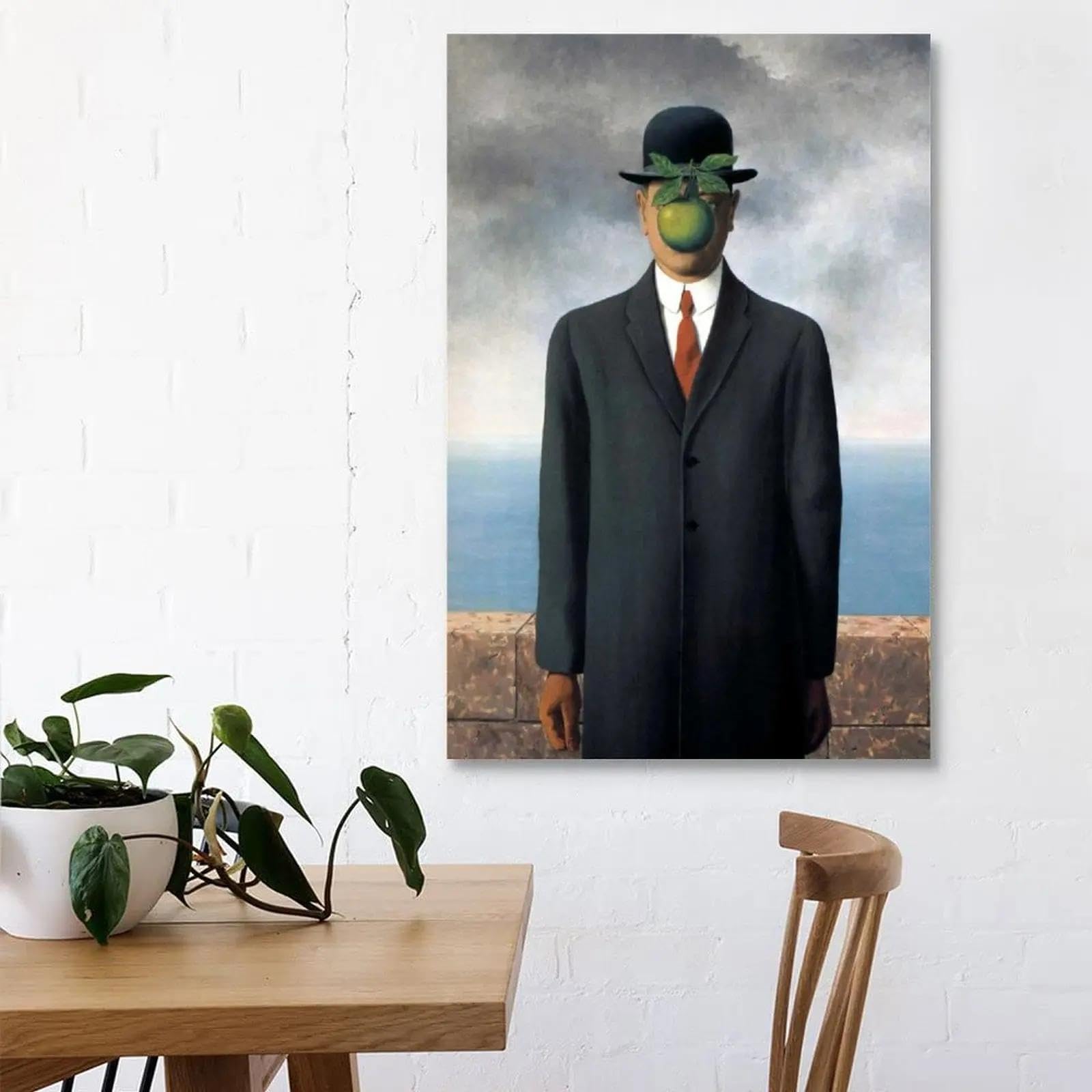LTjiajuypd Modern The Son of Man Rene Magritte Canvas Art Poster and Wall Art Picture Print Modern Family Bedroom Decor Posters 70x100CM Frameless