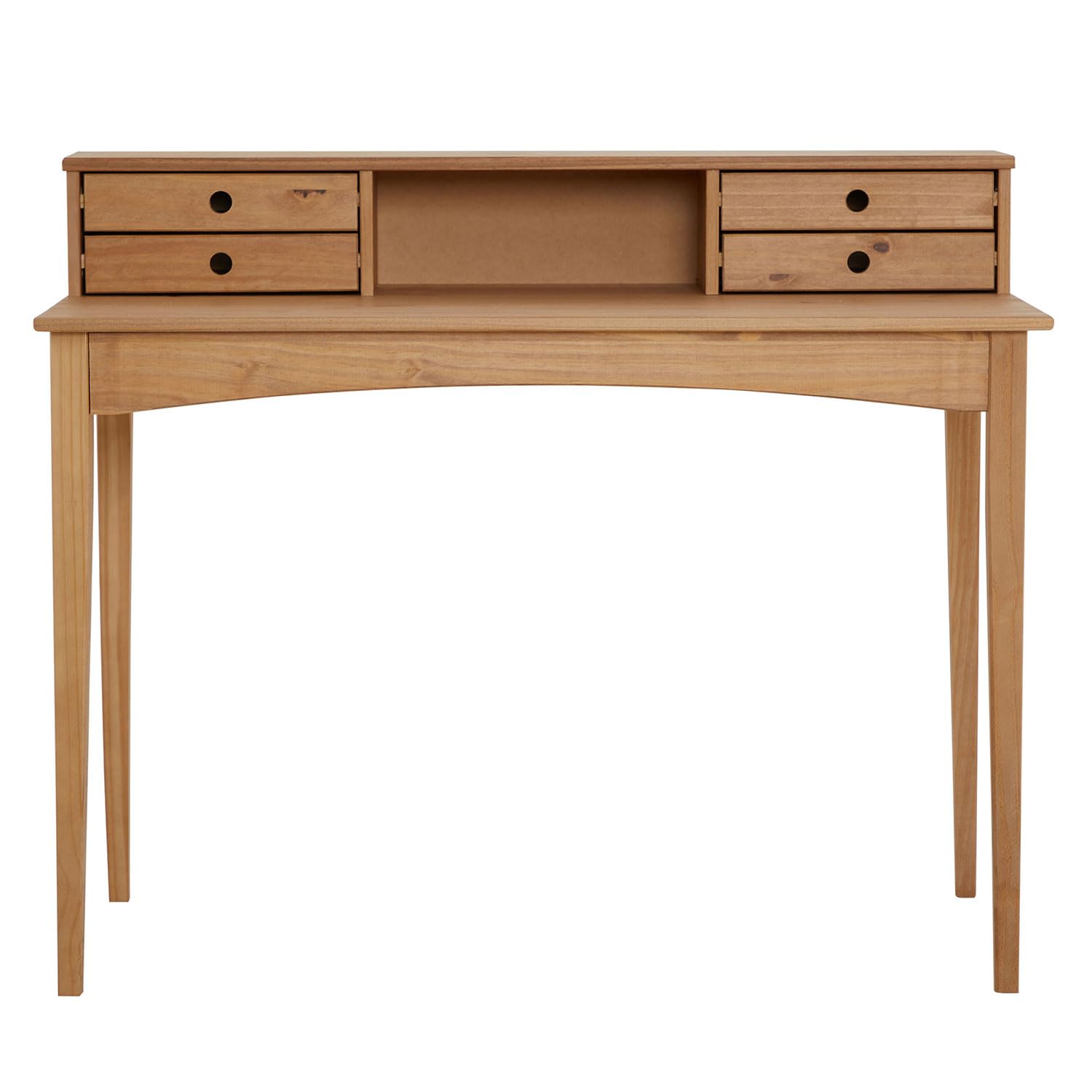 IDIMEX Schreibtisch Milano mit 4 Schubladen und 1 Fach aus Massivholz, Eiche Farben, robuste Verarbeitung PC-Tisch mit Stauraum für Büro und Home-Office