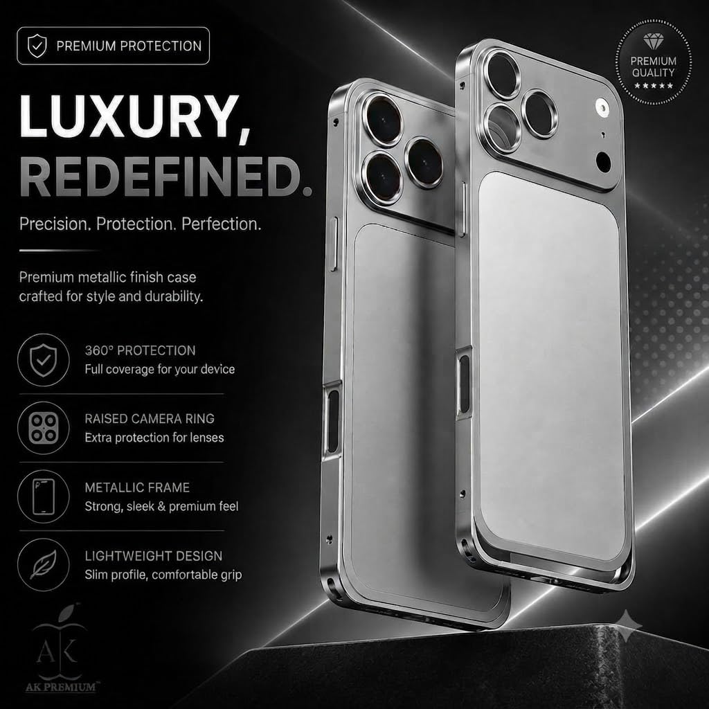 Metal Conversion Kit for i Phone 16 Pro Max to i Phone 17 Pro Max Look | Aluminum Back Plate with Metal Camera Frame | Shockproof Back Housing Replacement | Silver — Amazon image 4