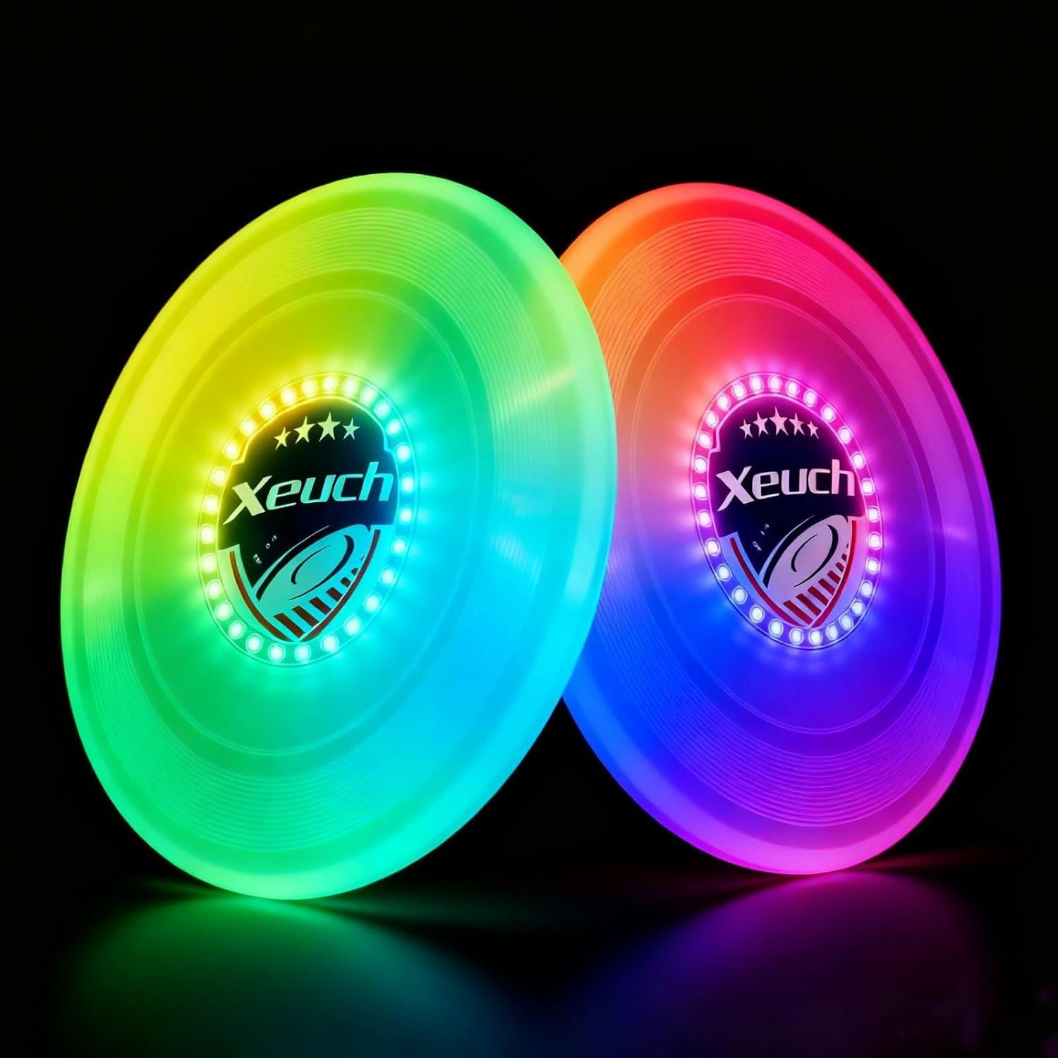 Xeuch Leuchtscheibe mit 30 RGB-LEDs, 16 Leuchtmodi, 4 Helligkeit, 6 Stunden Spielzeit, eingebauter Timer und Sensor, 175 g, Weihnachtsgeschenk, Geburtstagsgeschenke für Männer/Jungen/Jugendliche