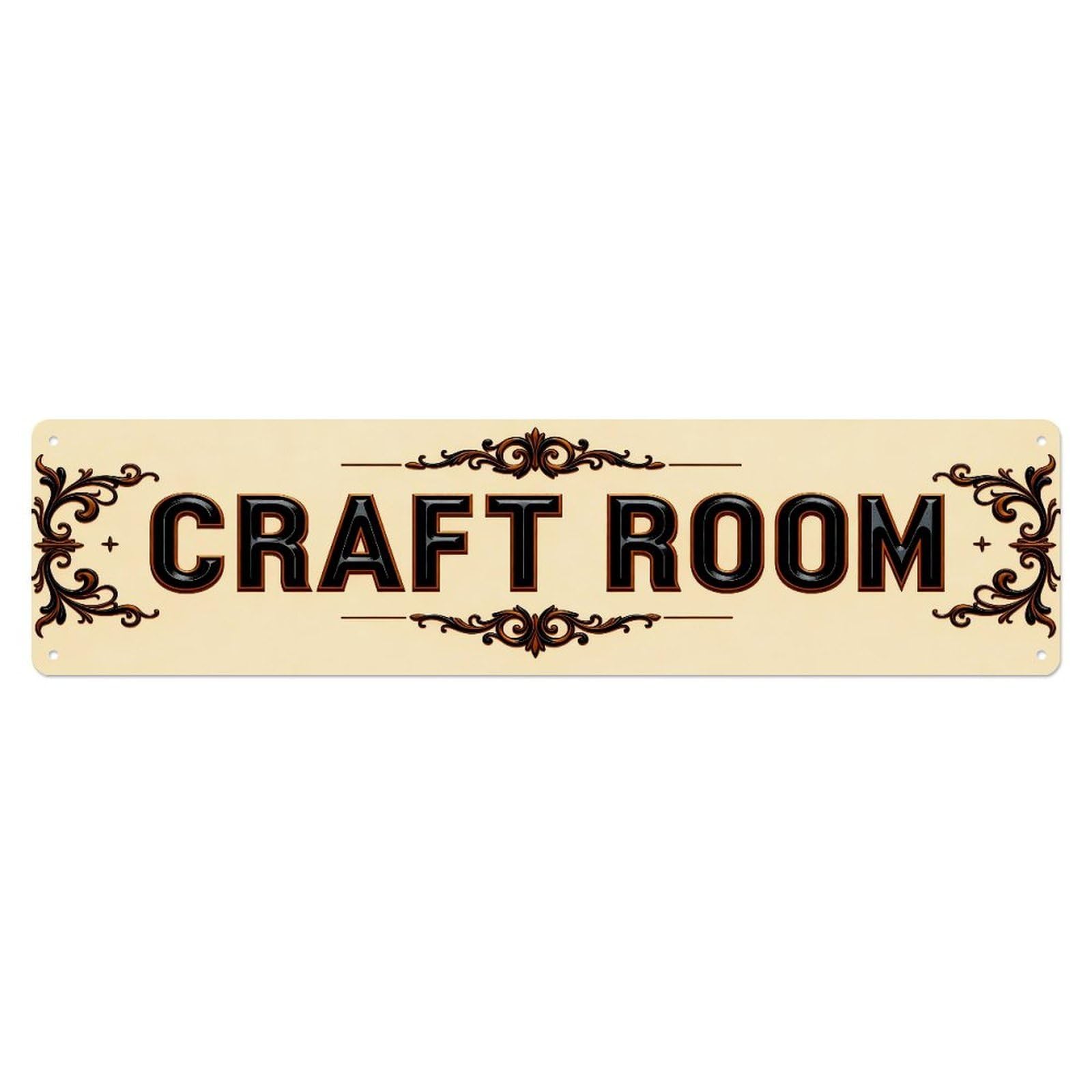 Craft Room Vintage Ornate Design Metal Tin Sign Plaque