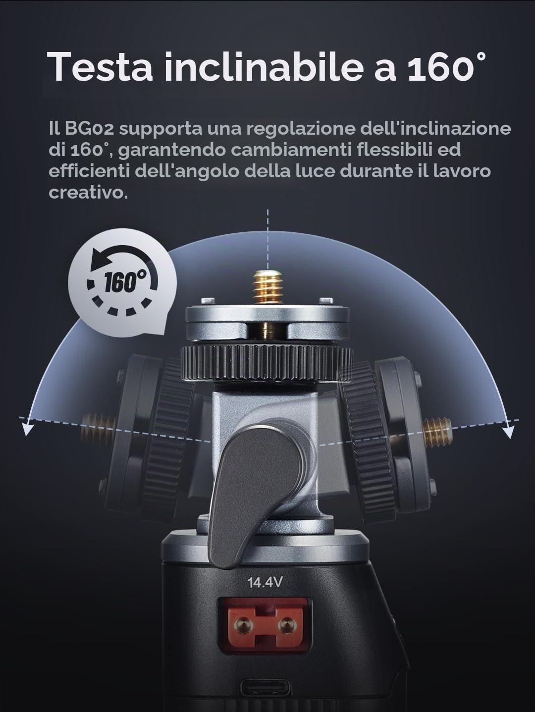 Godox BG02 Battery Grip, Soluzione Portatile da 95Wh per Flash Godox | AD100Pro, AD200 PRO II, AD300Pro e Luce Video LED ML100BI ML100R