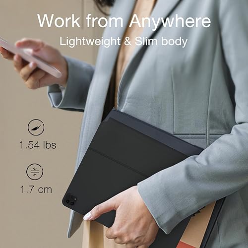 Miniatura 3 de doqo Funda de teclado para iPad de 10 generación 2022, estilo mágico, magnética, con trackpad multitáctil, compatible con iPad de 10.9 pulgadas,