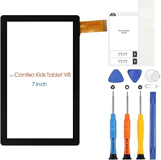 Touch Screen for Contixo Kids Tablet V8 7inch Digitizer Screen Replacement for Contixo Kids Tablet V8 Touchscreen Front Glass Panel with Repair Tools (not LCD Display)