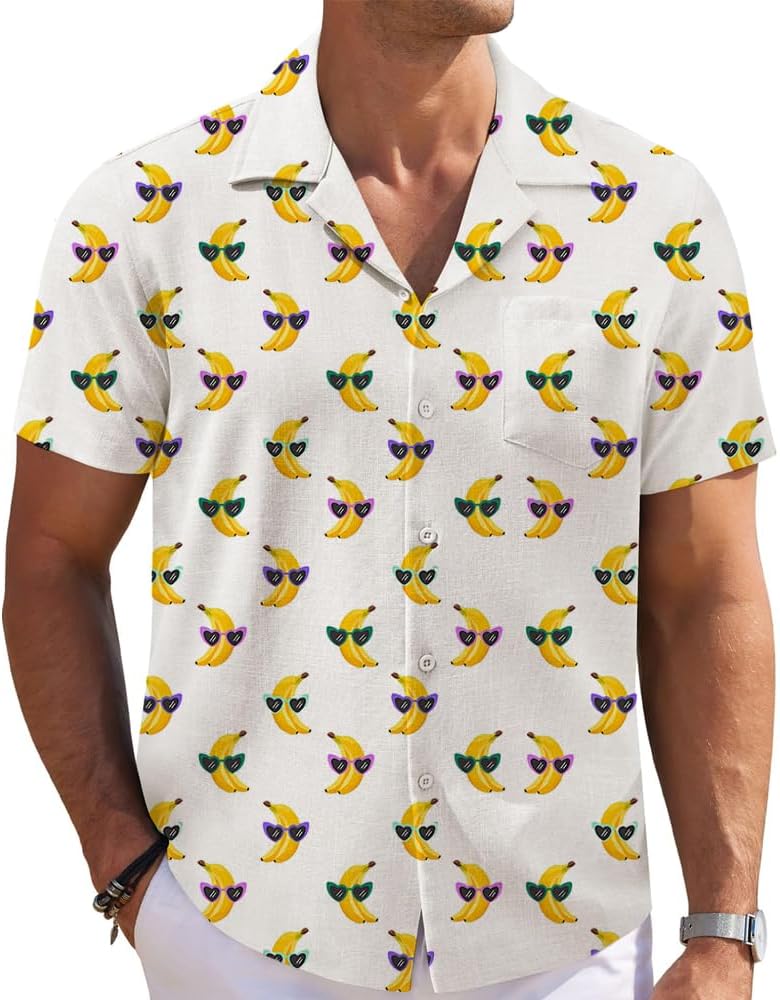 American Flag Skulll Mens Hawaiian Shirt Short Sleeve 3D Graphic Button Down Shirts Tropical Holiday Beach Aloha Shirts - Image 2