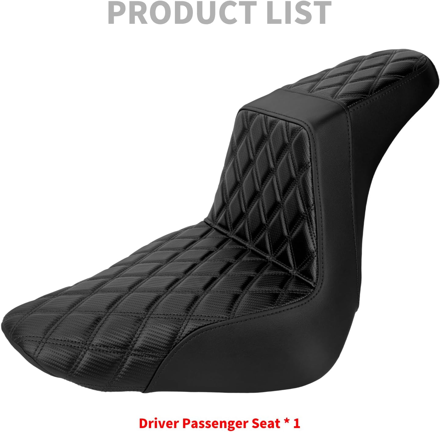 HDBUBALUS Driver Passenger Seat Motorcycle Two-Up Seat Fit for Harley FLSTF FXBRS Softail Fatboy 2018-2025 Breakout 2023-2025 (Black Stitching)