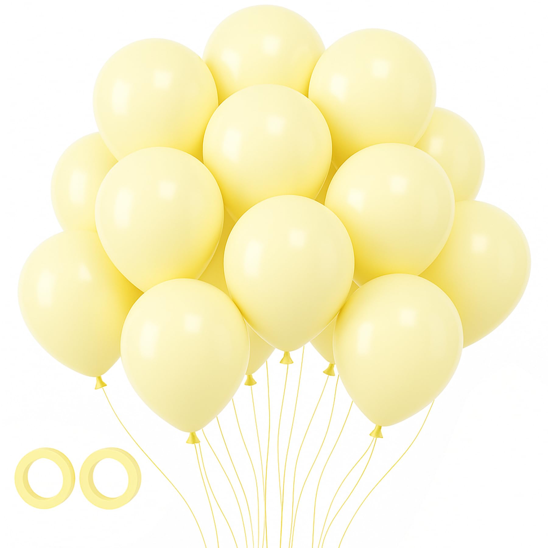Voircoloria 105pcs Pastel Yellow Balloons 12inch Party Latex Balloons for Boys Girls Birthday Baby Shower Gender Reveal Wedding Sunflower Party