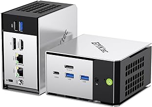 GMKtec Mini PC M8 Desktop Computer AMD Ryzen 5 PRO 6650H (6C/12T 4.50Ghz) Dual NIC LAN 2.5GbE, 16GB LPDDR5 RAM + 512GB Hard Drive PCle SSD, Oculink, USB4, HDMI, USB-C