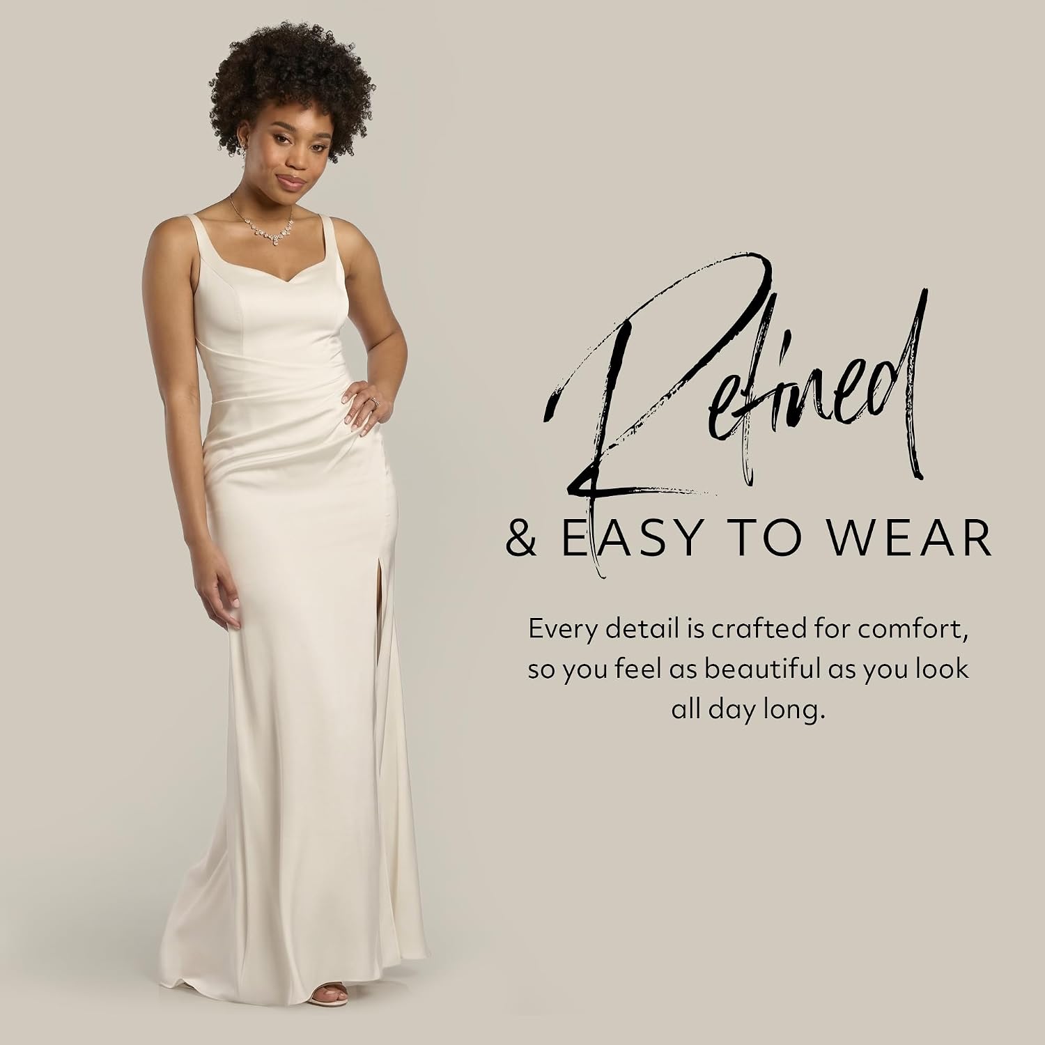 David's Bridal Matte Satin Draped Sheath Tank Wedding Dress