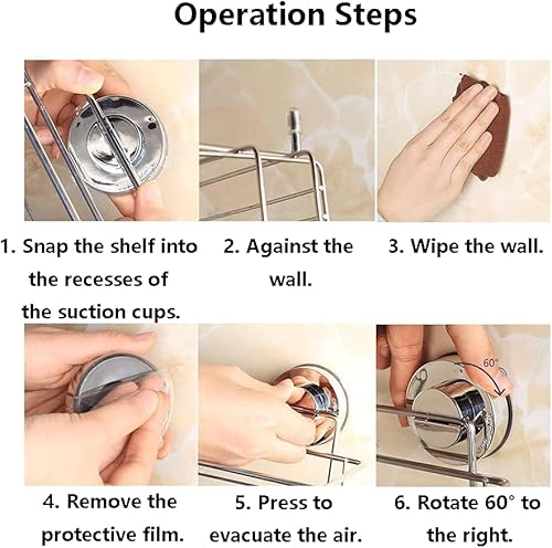 Miniatura 4 de Paquete de 2 soportes de jabón de pared de succión de acero inoxidable con ventosa al vacío, soporte de esponja para baño, sin perforaciones, color